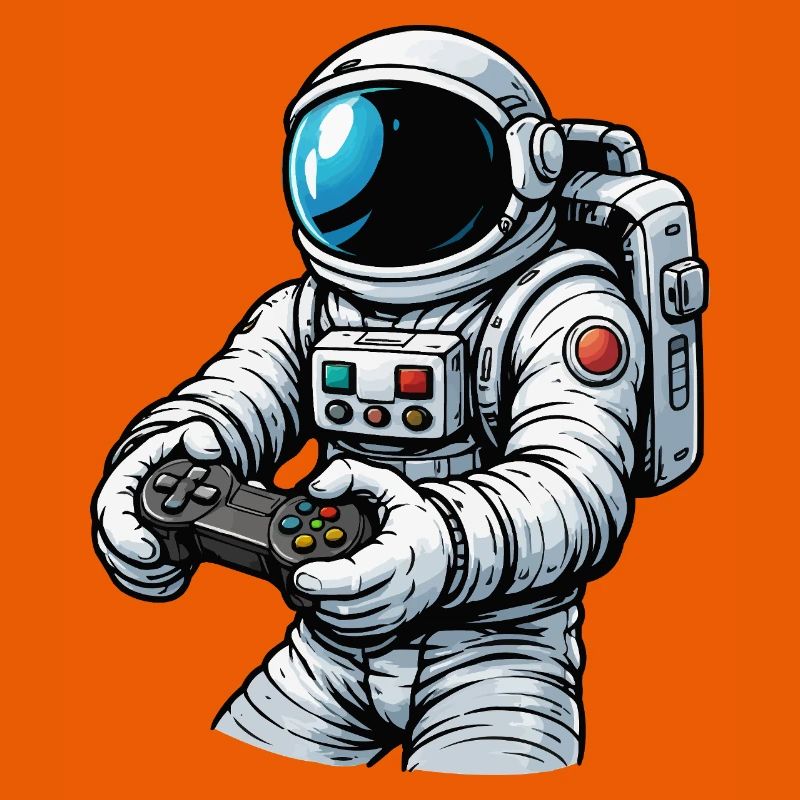 Astronaut mit Gamecontroller