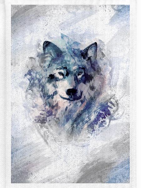 Wolf im Schneesturm grey Version