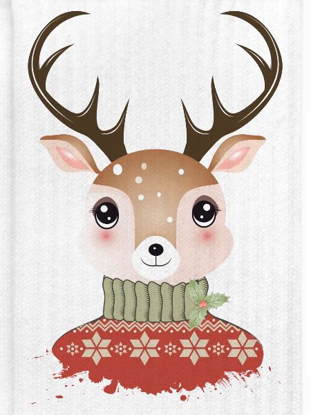 niedlicher schicker Hirsch mit Weihnachtspullover