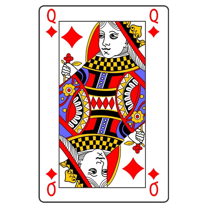 Playing card diamond queen