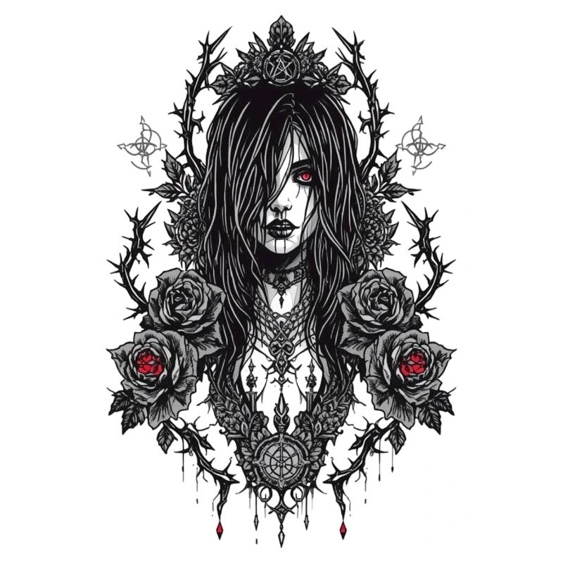 Gothic Rose Frame Portrait