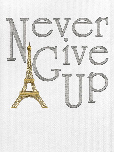 NEVER GIVE UP Silber Eiffelturm Gold