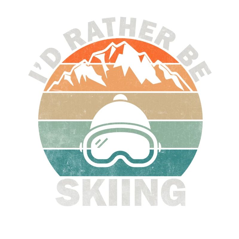 I'd Rather Be Skiing Retro Sunset