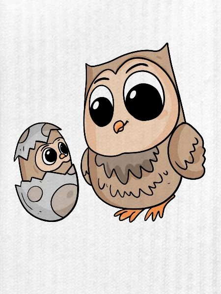 Eule mit Baby Eule