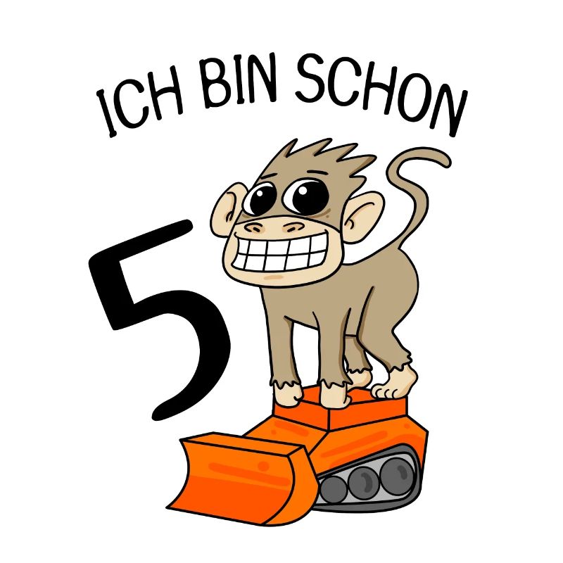 5 Geburtstag Baustelle Affe Kindergeburtstag
