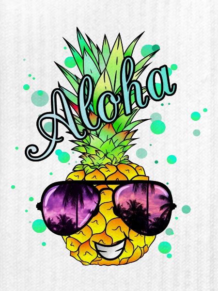 Aloha Ananas mit Farbspritzern
