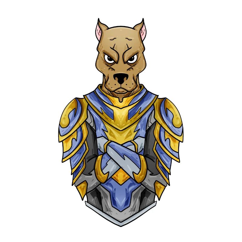 Knight Dog in Medieval Armor