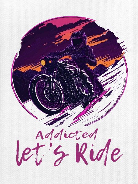 Synthwave Biker Retrowave Sunset Motorradfahrer