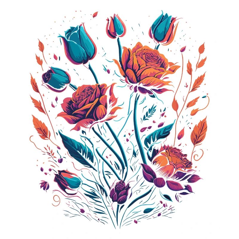 Bouquet de fleurs de roses néon