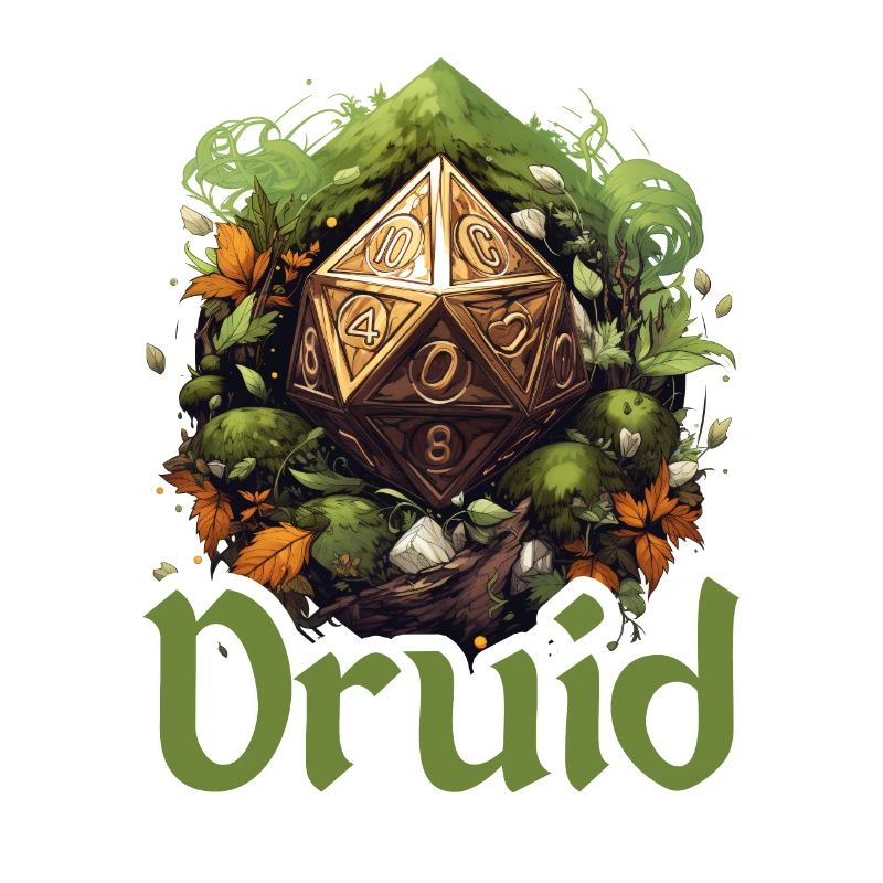 Druide avec D20 – Conception de RPG fantastique