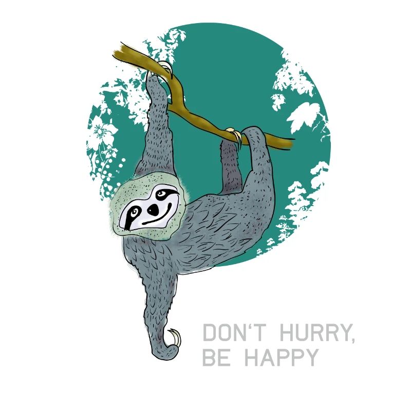 sloth don't hurry be happy slow chill sleeping