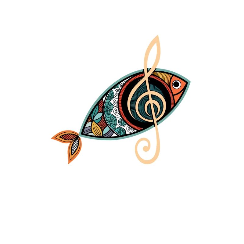 Poisson chrétien avec clef chœur d’église