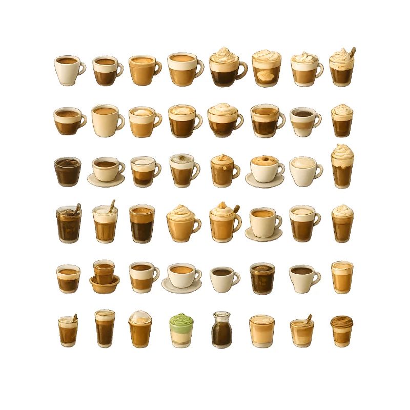 Various coffee drinks