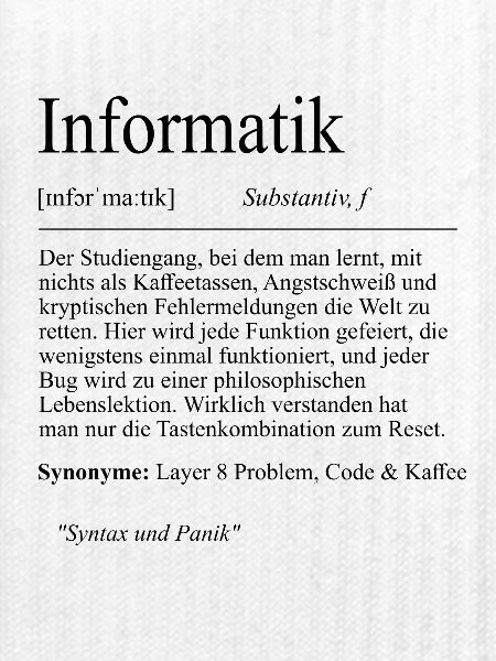 Unispruch "Informatik" Student Geschenk, Studenten