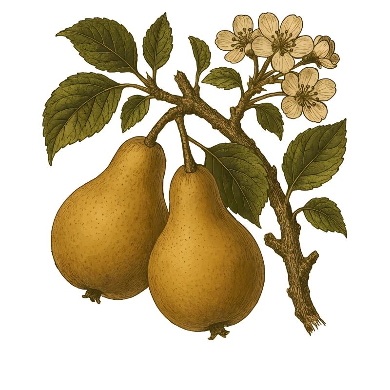 Vintage Botanische Birne Illustration