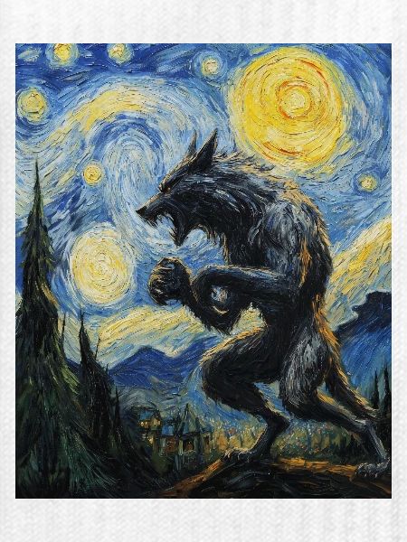 Werwolf Wolf Van Gogh Style
