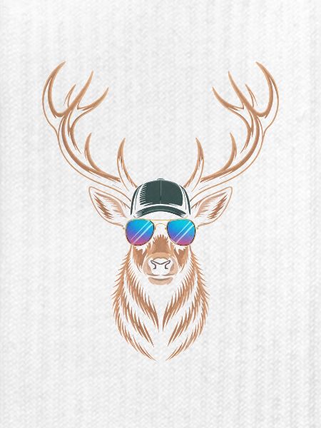 Cooler Hirsch mit Geweih 