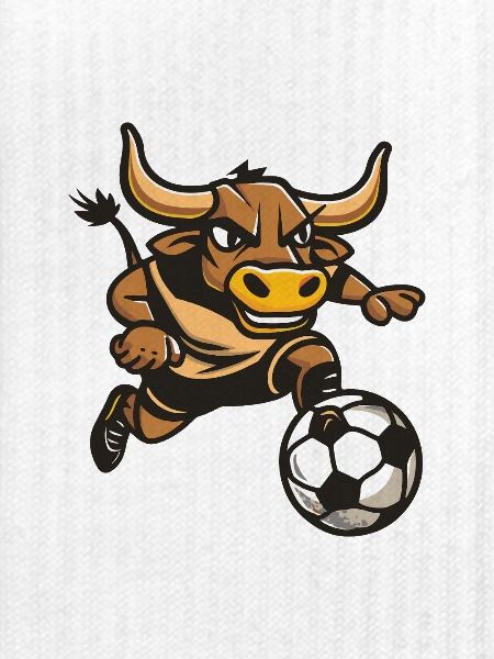 Stier Fußballheld im Sprint