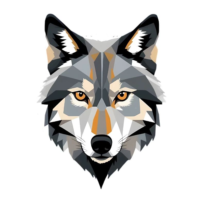 Geometric Wolf Head