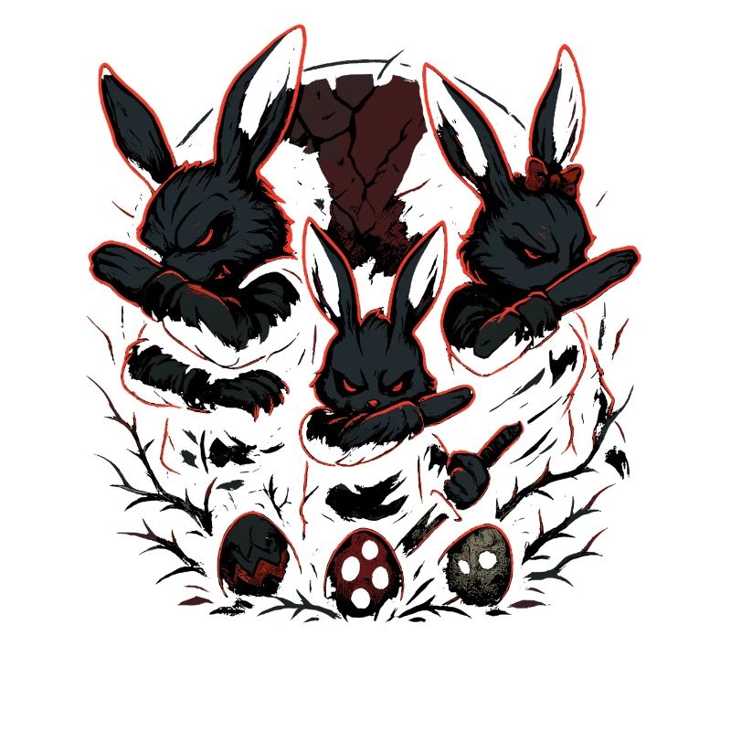 evil Easter bunny dabbing, dark Easter gang