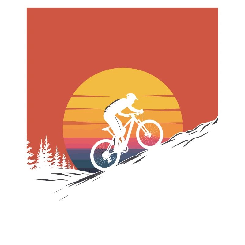 Mountain Biker Sunset Silhouette