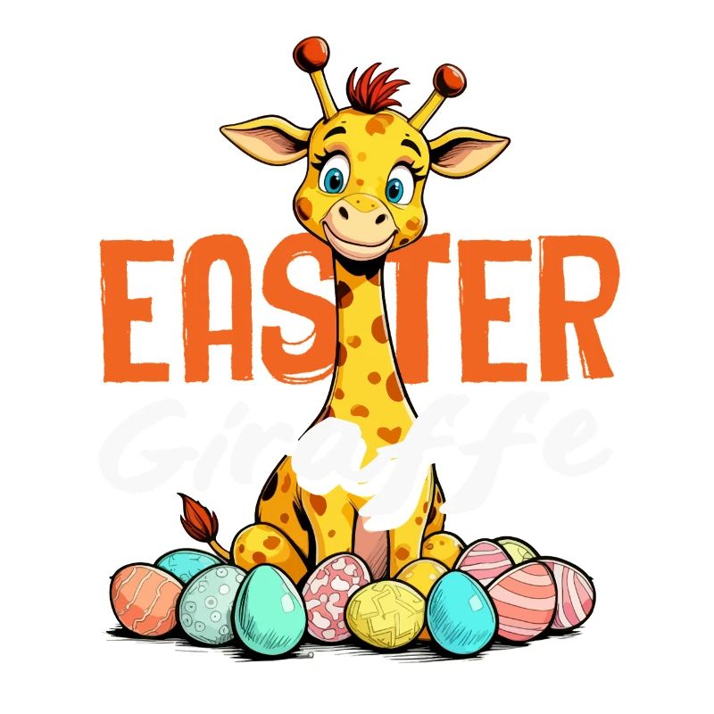 Happy Easter Giraffe Easter Eggs Sweet