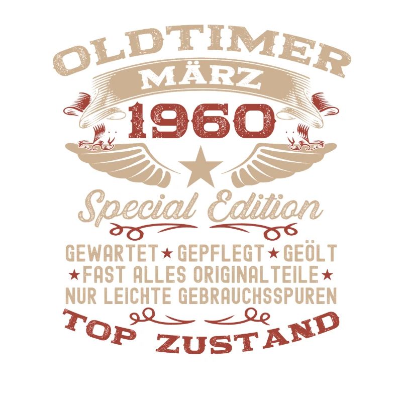 66. Geburtstag Geschenk Mann Oldtimer März 1960