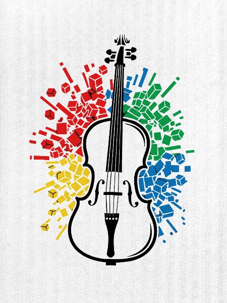 Cello Abstrakte Farbexplosion