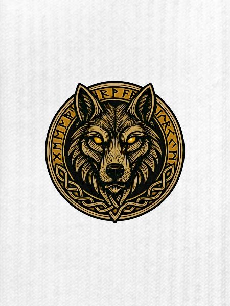 Wolfsmedaillon mit Runenring