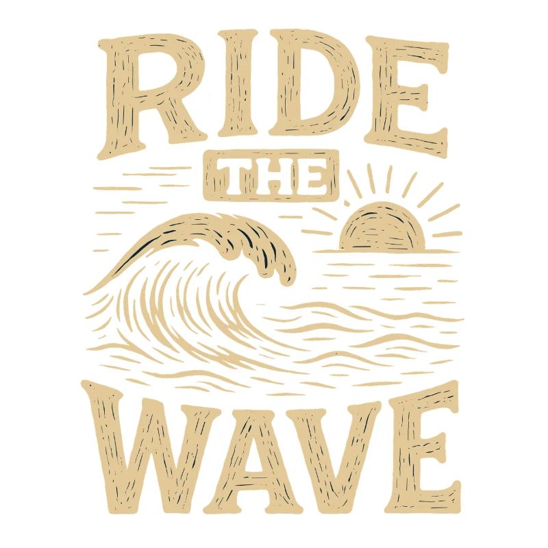 RIDE THE WAVE Vintage Surf Waves Statement