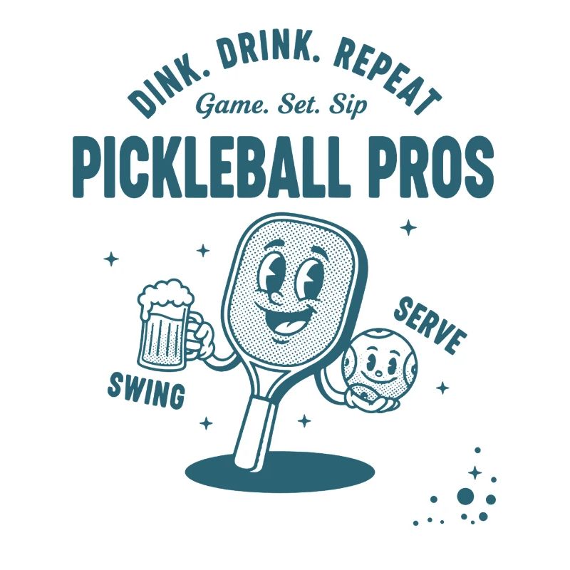 Pickleball Funny Player Dink Drink Repeat Pros