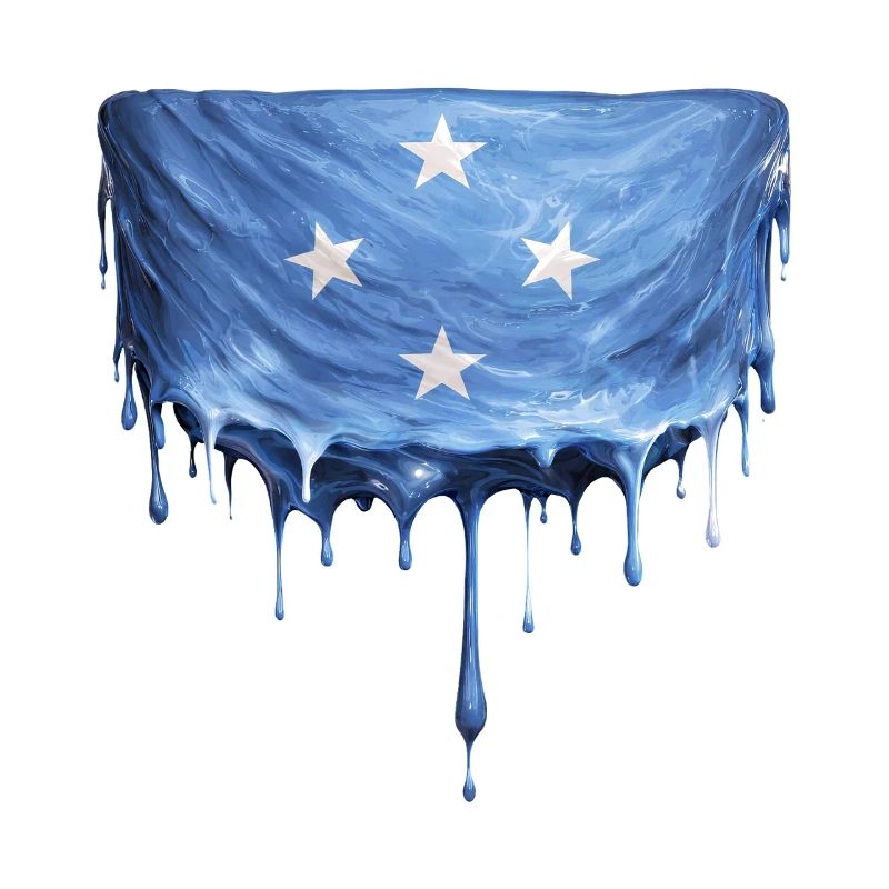 Drapeau dégoulinant de Micronésie