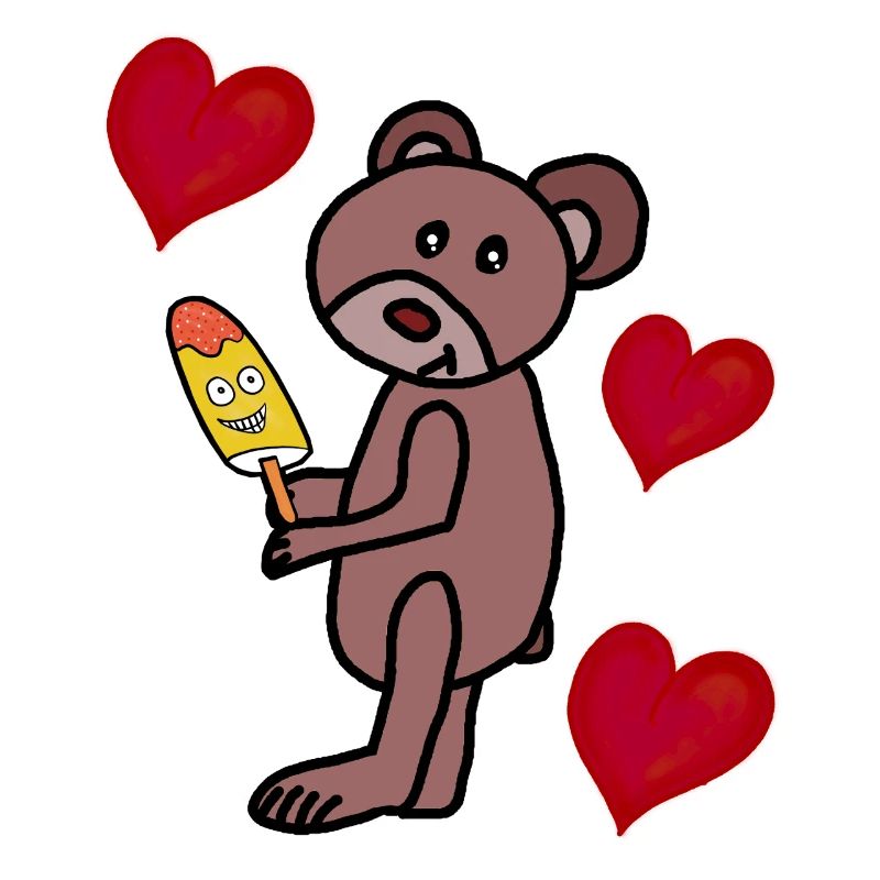 Teddy Eis Eiskrem Kinder Kind  Bär Herzen