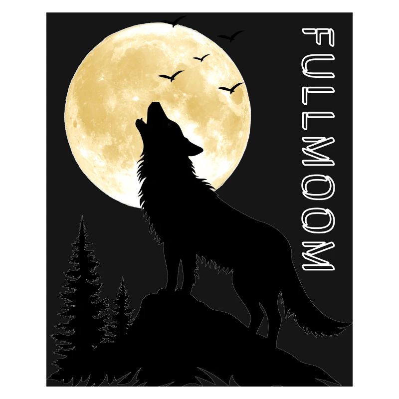 Wolf's howl under full moon