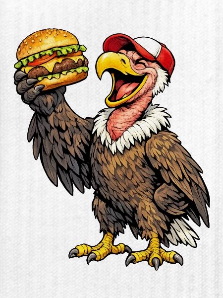Geier mit Hamburger