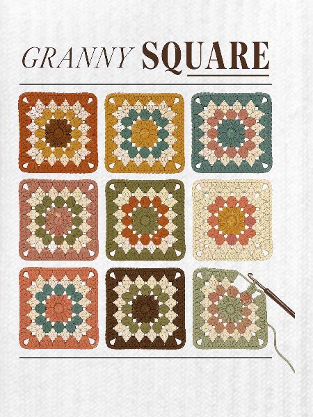 Granny Square Häkelmuster Bunte Wolle