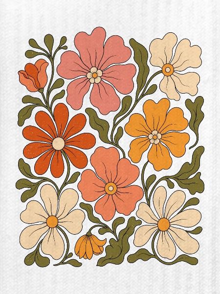 Retro Blumenmuster