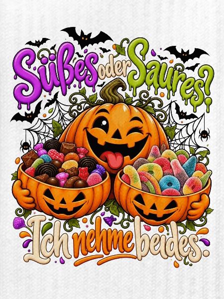 Lustiges Halloween Motiv - Süßes oder Saures 