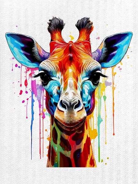 Lebendige Giraffe Farbexplosion