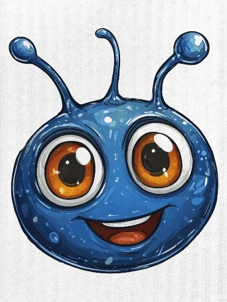 Blauer Schleimheld Cartoon