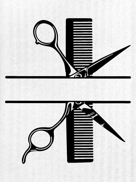 Schere mit Kammtextbanner