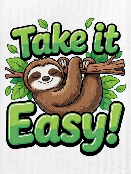 Take It Easy Faultier Grafik