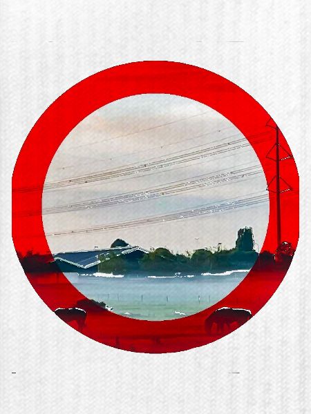 Rotkreis-Landschaft