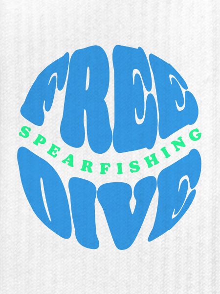 Freitauch- und Speerfischen Typografie