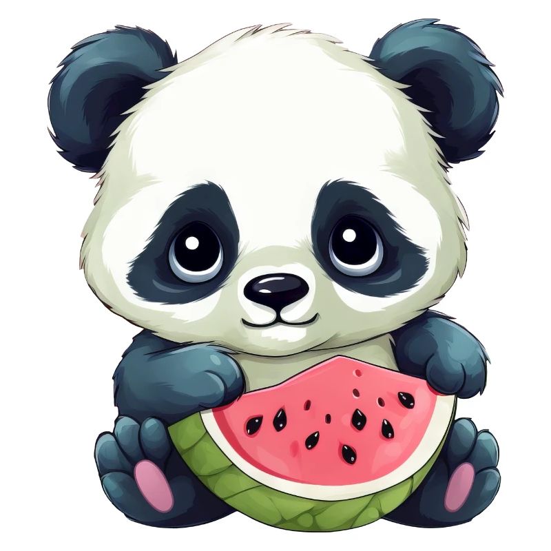 Panda mignon à la pastèque
