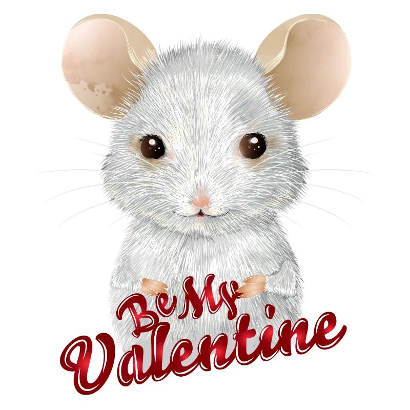 cute white mouse for valentine's day