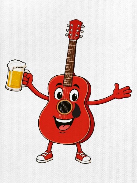 Gitarre mit Bier