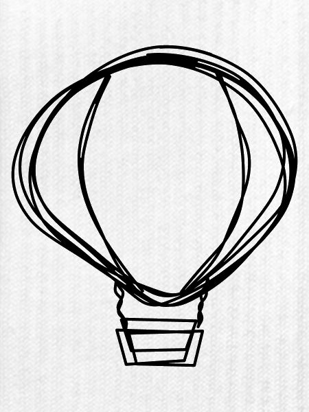Heißluftballon handgezeichnet