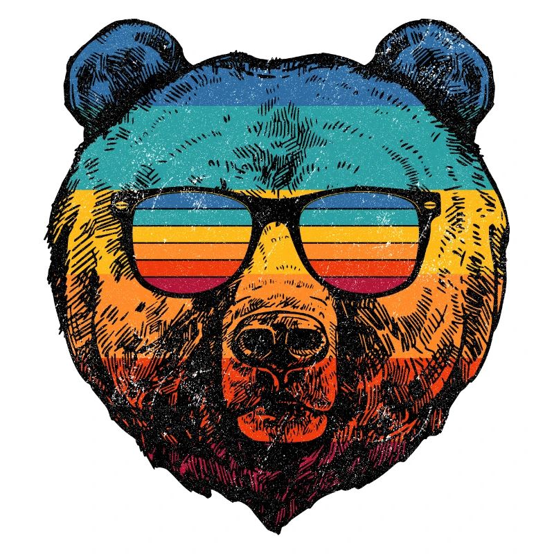 Rainbow Bear in Retro Sunglasses