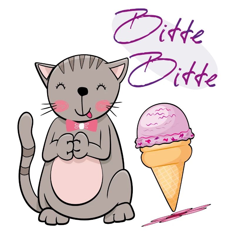 Chat avec cornet de crème glacée